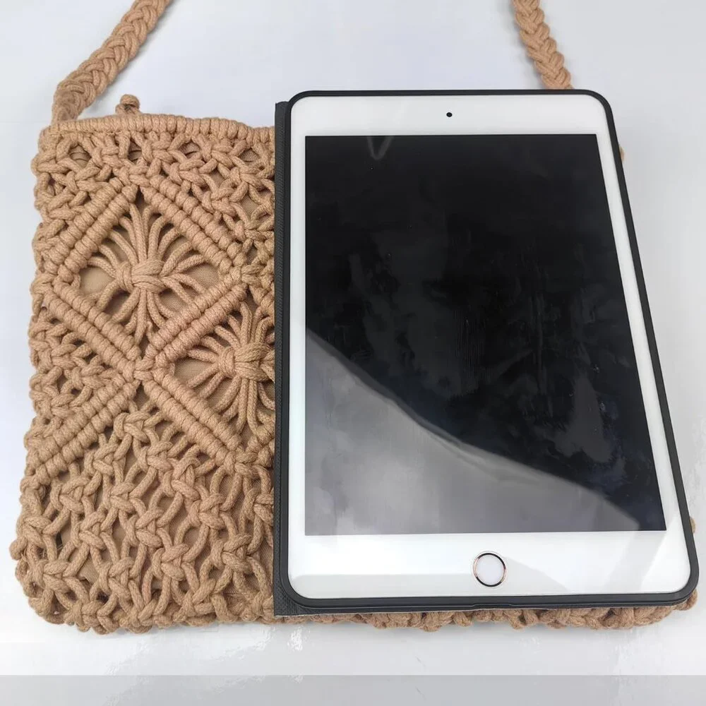 Boho Crossbody Handbag,Handwoven cotton rope Shoulder Bag,Summer Beach Clutches - Picture 5 of 6